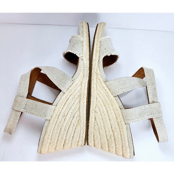 Lucky‎ Brand Maeli Beige Gold Strappy Espadrille Wedge Sandals Size 10M - Picture 6 of 7